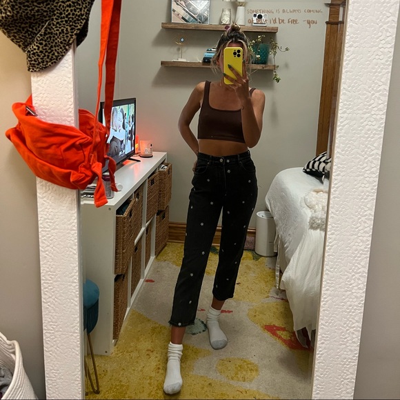 Women’s Jeans + stitched flower accents // PACSUN - Picture 2 of 6